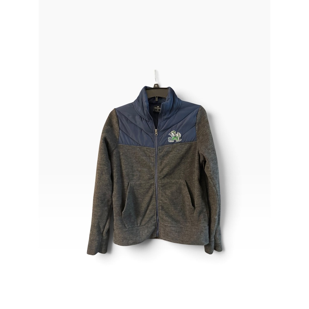 Colosseum Notre Dame Fighting Irish Jacket Womens Medium Gray Navy Full Zip